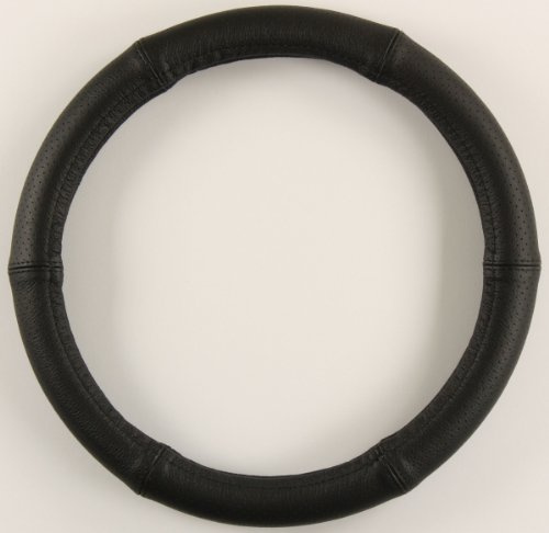 ZentimeX Lenkradbezug Lenkradhülle Lenkradschutz 37-39cm Leder schwarz perforiert