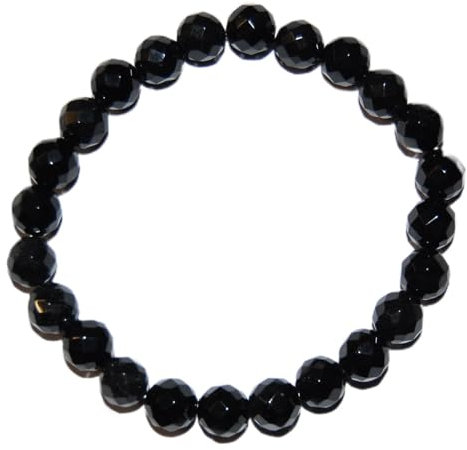 Unbekannt Edelstein-Armband, Kugeln, Schörl, Ø 6 mm facettiert