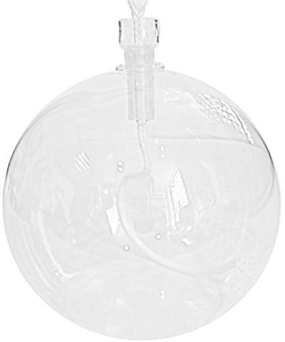 Öllampe runde Glasölampe mit Kindersicheren Dochtführung aus klarem Glas zum hinstellen mit 3 mm Rundocht Tischlampe mundgeblasenes Kristallglas Durchmesser ca. 6 cm Höhe ca 5,6 cm