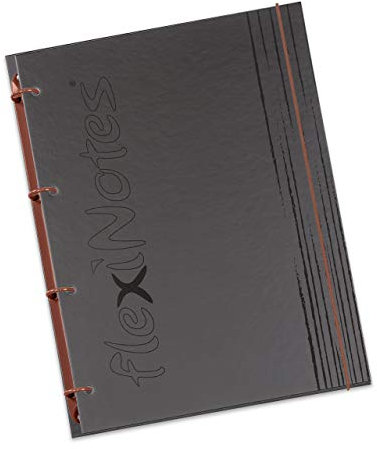 flexiNotes NOTIZBUCH A5, Typ: fN Black, Braun, 75 Blatt kariert - Ring S
