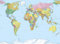 Komar 4-050 Wandtapete 270X188 World Map Fototapete 270 x 188 cm-Tapete, Wand, Dekoration, Wandbelag, Wandbild, Wanddeko, Landkart, Weltkarte-4-050, 254 x 184 cm, 4 Teile