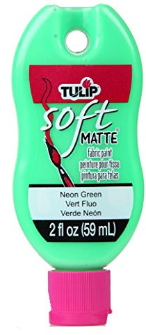 Tulip Pintura de tela suave, 2 oz, verde neón mate, talla única