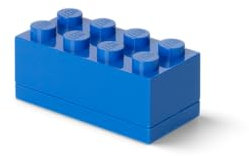 Mini Contenitore Lego a 8 Bottoncini, Inserto Portavivande, Porta Snack, Blu