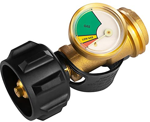 DOZYANT Jauge de réservoir de gaz propane, détecteur de fuites, manomètre de gaz universel pour camping-car, cylindre, barbecue, chauffage et autres appareils à connecteur de type 1
