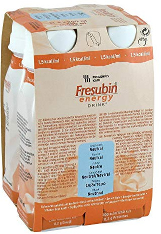Fresenius Kabi Fresubin Energy Drink Neutral Trinkflasche, 4 x 200 ml, 1er Pack (1 x 2,75 kg)