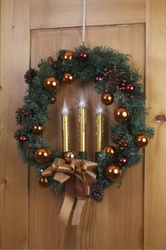 Weihnachtskranz mit LED-Beleuchtung, rot