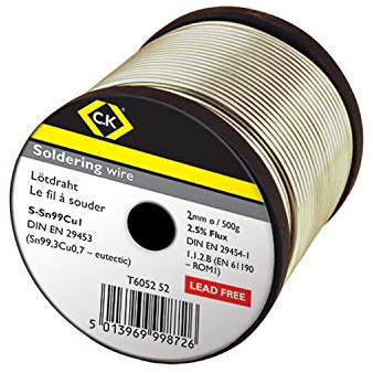 C.K T6052 52 Soldering Wire Diameter 2 mm Silver