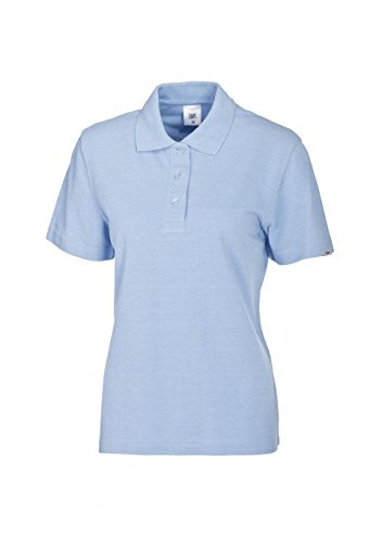 BP 1648-181-11-S Poloshirt für Frauen, 1/2 Ärmel, Polokragen mit Knopfleiste, 64 cm, 220,00 g/m² Stoffmischung, hellblau, S