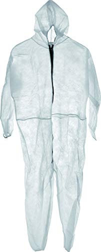 Schutzanzug / Einweg Overall aus PP mit Kapuze und Reißverschluss Größe L = 176-182cm, Material 40 g/m² , Typ 40