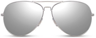 Cheapass Sonnenbrille Damen Herren Silber Metall Verspiegelt UV-400