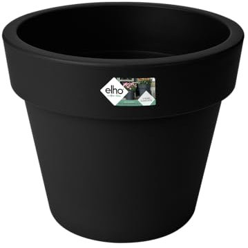 elho Green Basics Top Planter 30 - Flower Pot for Outdoor - Ø 29.5 x H 25.2 cm - Black/Living Black