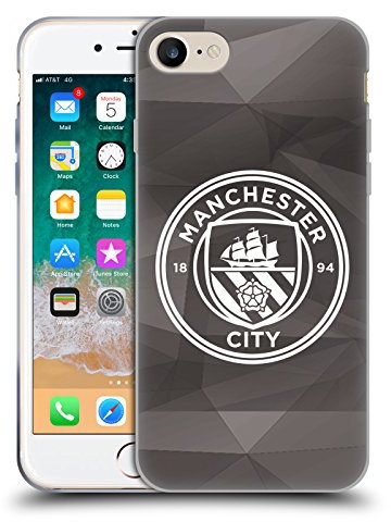 Head Case Designs Offizielle Manchester City Man City FC Black White Mono Badge Geometric Gelhülle [Militärischer Grad] Kompatibel Mit Apple iPhone 7/8 / SE 2020 & 2022 Und Kompatibel Mit MagSafe
