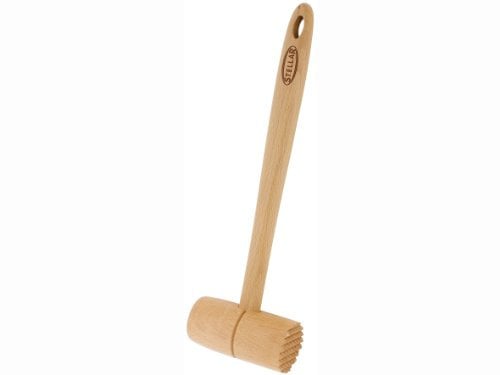 Stellar Beech Tools Meat Tenderizer, Safe for Non-Stick Pans, Solid Beech Wood
