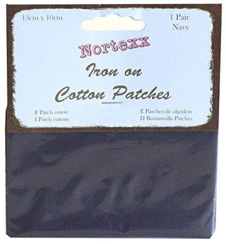 Nortexx Iron on Clothing Patches, Pair of 1, Navy