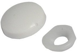 Pike & Co. Plastic Dome Screw Cover Caps - White - 6s-8s [25 Per Bag]