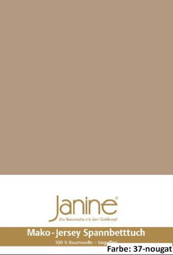 Janine Spannbettlaken Jersey 5007, Gr. 100x200 cm, Fb. 37 Nougat, Mako-Feinjersey