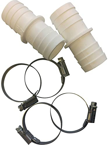Schlauchverbinder (2er Pack mit 4 VA Schellen) Ø 38 mm auf Ø 38 mm - Fitting - Schlauchtüle - Schlauchverbindung