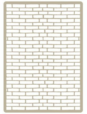 Stencil Deko Embossing 045 Ziegelwand. Stencil Grösse: 15 x 21 cm Design Grösse: 14 x 20 cm