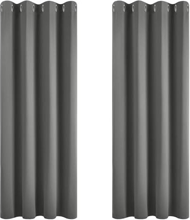 Deconovo Verdunkelungsvorhang Kälteschutz Gardinen Schlafzimmer Kälteschutzvorhang Blickdicht, 229x168 cm(HöhexBreite), Hellgrau, 2er Set