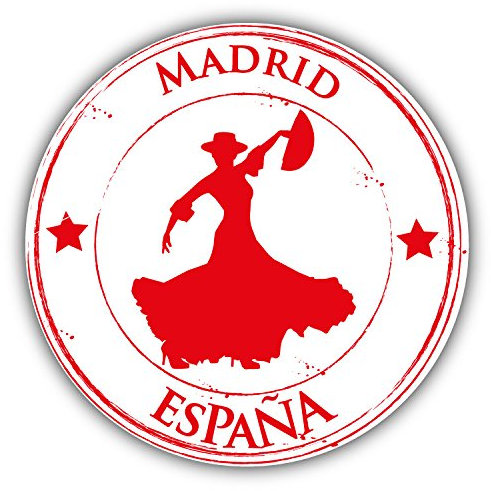 Madrid City Spain Grunge Travel Stamp Hochwertigen Auto-Autoaufkleber 12 x 12 cm