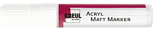 KREUL 46211 - Acryl Matt Marker XXL, mit Keilspitze ca. 15 mm, weiß, matte, permanente Acrylfarbe auf Wasserbasis, für puristische Elemente