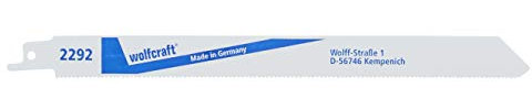 wolfcraft Säbelsägeblätter BiM, NE-Metall u. Gussrohre, feiner Bündigschnitt, 205 mm, 2292000, 2 Stück