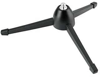 K&M 23105 Tischstativ Schwarz - Mikrofonhandgriff mit 7 cm Höhe - 3/8“ Gewindeanschluss, sehr leicht und handlich