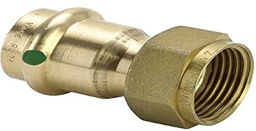 Viega Verschraubung mit SC Sanpress 2263 flachdichtend in 22 mm x G1 Rotguss, 265687