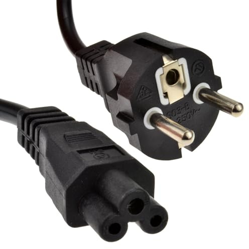 Kleeblatt Blatt Männlich C5 Stecker Zum Euro Schuko Stecker Stromkabel Strom Kabel 2 m [2 Meter]