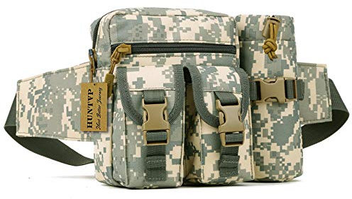Huntvp Tactical Waist Pack Pouch With Water Bottle Pocket Holder Waterproof Molle Fanny Hip Belt Bag