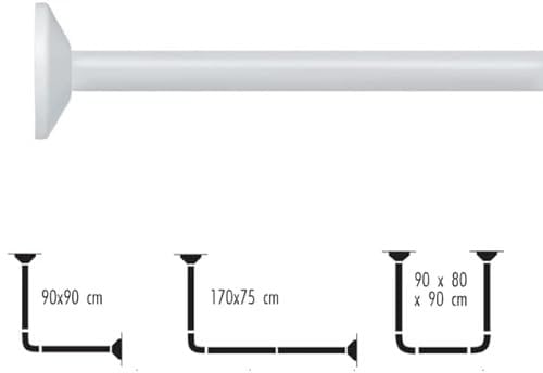 Spirella 1028496 Vorhangstange Magic White (Universal: 90x90 / 170x75 / 90x80x90 cm)