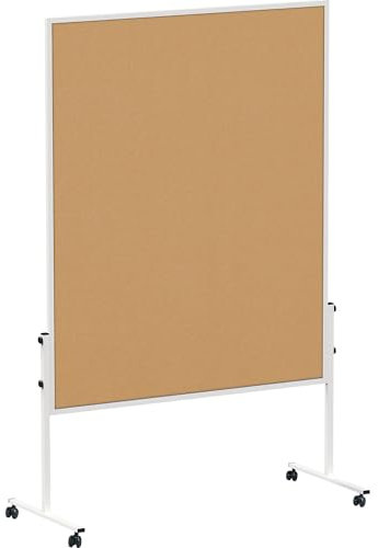 MAUL Moderationstafel Solid 150 x 120cm, Beidseitig nutzbare Korktafel, Auch als Stellwand oder Trennwand geeignet, Inklusive 4 Rollen, Natur, 6365882, 1 Stück