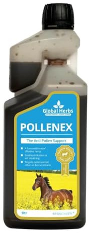 Global Herbs Pollenex Liquid Equine Seasonal Allergy & Pollen Comfort Support 1 Litre