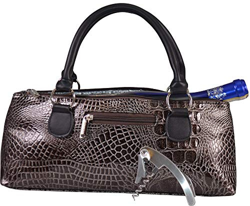 Primeware Wine Clutch Bag (Thermal Insulated) Trendy Women’s Carry Tote | Holds Red & White 750mL Bottles | Trendy Fashion | Incl. Portable Waiter-Style Corkscrew