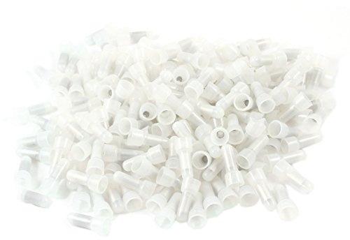 sourcing map 200 Pcs CE1 Closed End Wire Connectors 22-18 Gauge Crimp Caps White