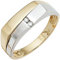 Jobo Herren-Ring aus 14 Karat 585 Gelbgold und Weißgold mit 2 Diamanten Größe 66