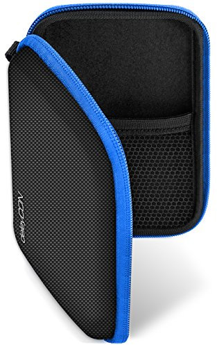 deleyCON Cover Custodia per Dispositivi di Navigazione - 4,3 & 5 Pollici (14,6 x 9,3 x 3,4 cm) - Resistente & Antiurto - 2 Tasche Interne - Blu