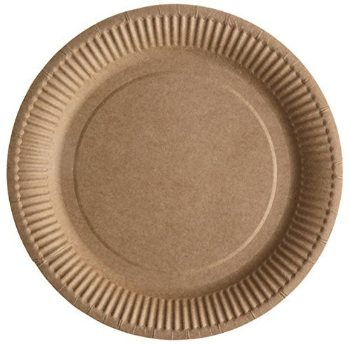 Chal - 10 Assiettes en Carton Coloris Kraft