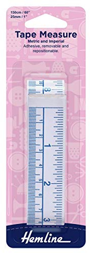 Hemline H257 | Metric & Imperial Adhesive Analogical Tape Measure 150cm