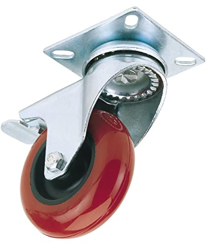 Draper 65514 75 mm-Diameter Polyurethane Castor Plate Fixing