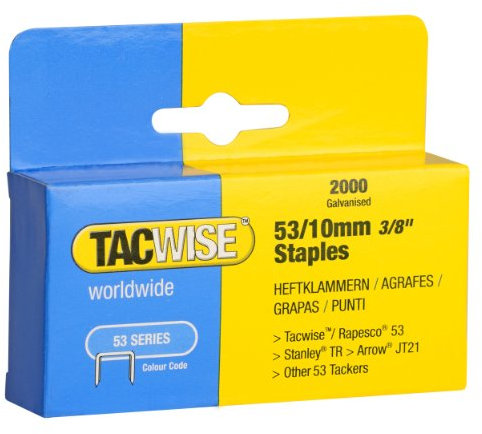 Tacwise 0336 Type 53 / 10 mm Galvanised Staples, Pack of 2000