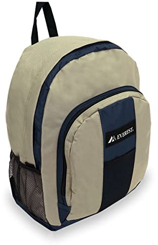 Everest Gepäck-Rucksack mit Vorder- und Seitentaschen, Marineblau/Khaki, Einheitsgröße