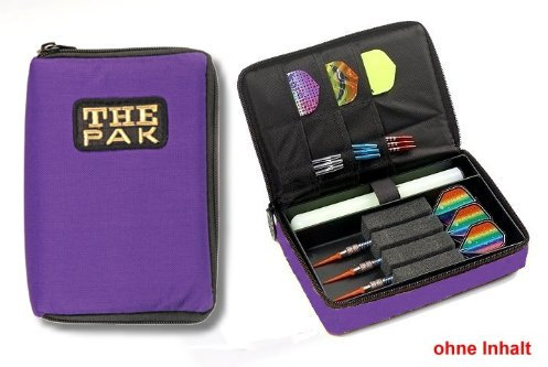 Darttasche The PAK, Farbe violett strapazierfähige Nylon-Tasche für 1-2 Sets montierter Darts und zusätzlichen Fächern für Flys und Ersatzschäfte. (ohne Inhalt)