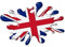 3D look printed effect Union Jack British UK Flag RETRO SPLAT Motif Vinyl Car Bike Sticker Decal 150x100mm approx.