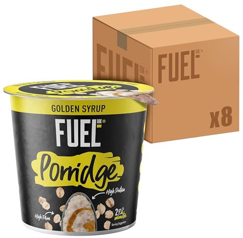 FUEL10K High Protein Golden Syrup Porridge Oat Cereal Pot, 70 g (Pack of 8)
