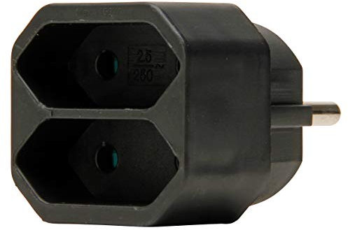 Kopp Euro Adapter 2-Fach, 1 Stück, schwarz, 174105004