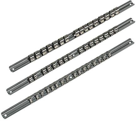 Sealey Ak270 Socket Retaining Rail Set 3Pc 1/4 3/8 and 1/2Sq Drive