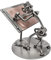 STEEMO Schraubenmännchen Büro Zeichentisch Geschenk Metall-Kunst Deko 12x12x15 cm