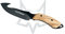 Coltello fox da scuoio lama 10 cm e manico in olivo con scuoiatore