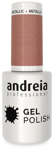 Andreia Semi-Permanent Nail Gel Polish for UV/LED Lamp - Intense Shine and 4 weeks Lasting Manicure Nail Gel Varnish - Colour 273 Pearl Metallic Nude - Soft Shades 10.5 ml
